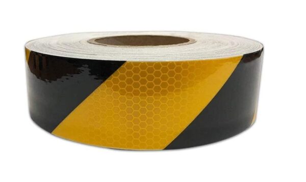 Adhesive Warning Tape Yellow & Black Honeycomb