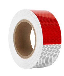 Adhesive Warning Tape Red/Silver Honeycomb