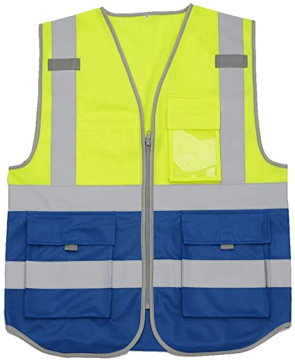Reflective Vest Yellow & Navy Blue