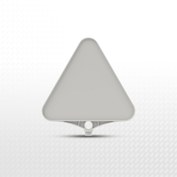 a white triangle sign