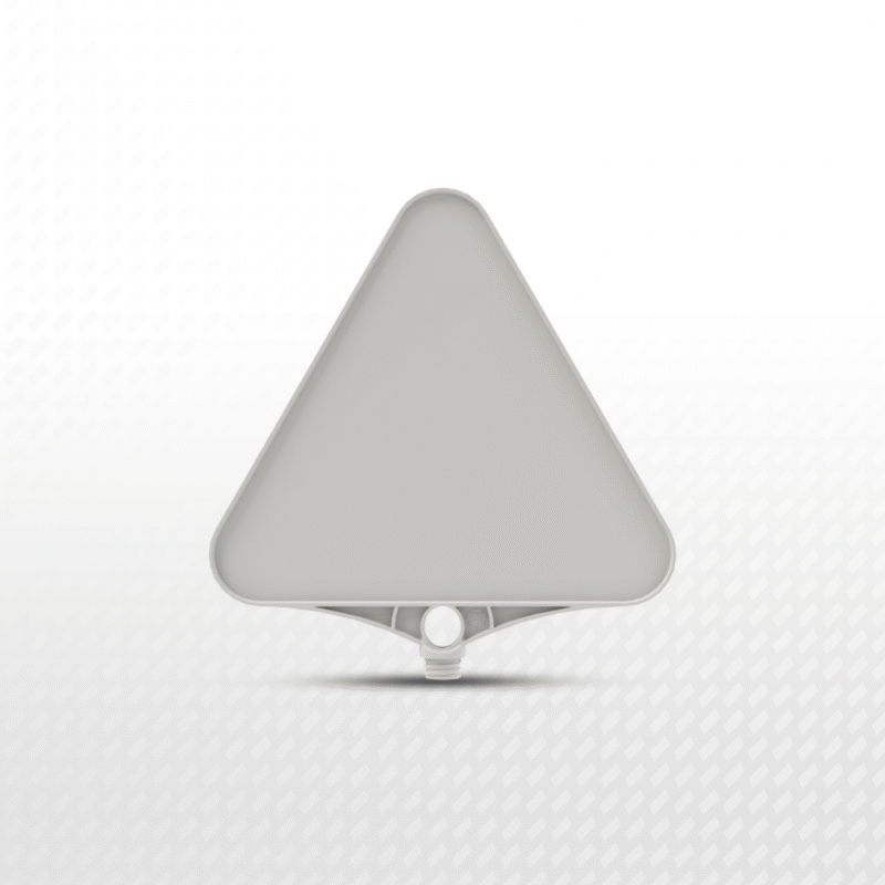 a white triangle sign