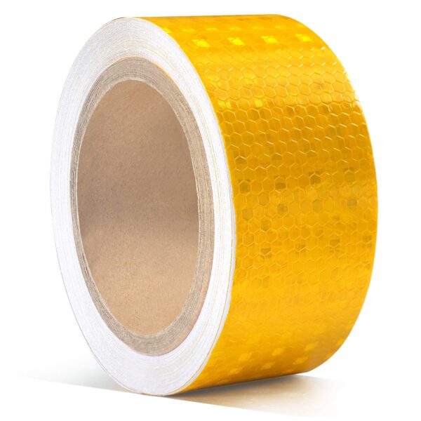 Adhesive warning tape yellow honeycomb