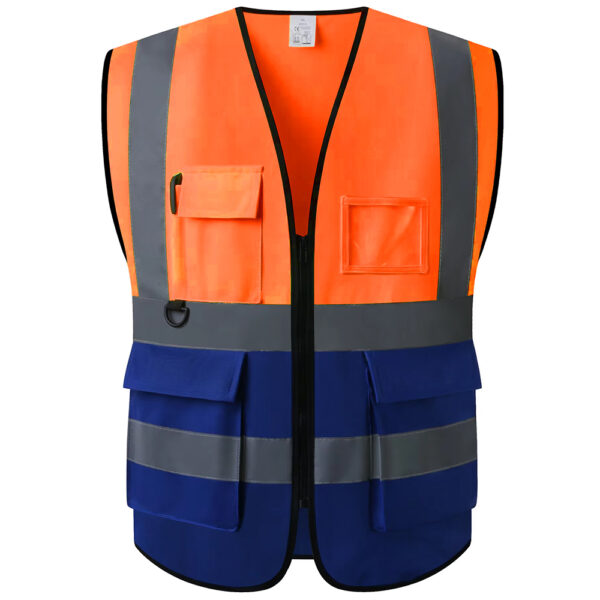 reflective vest orange blue