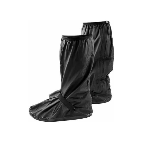 EverGood Black tall PVC shoe covers with elasticated tops and retaining straps
